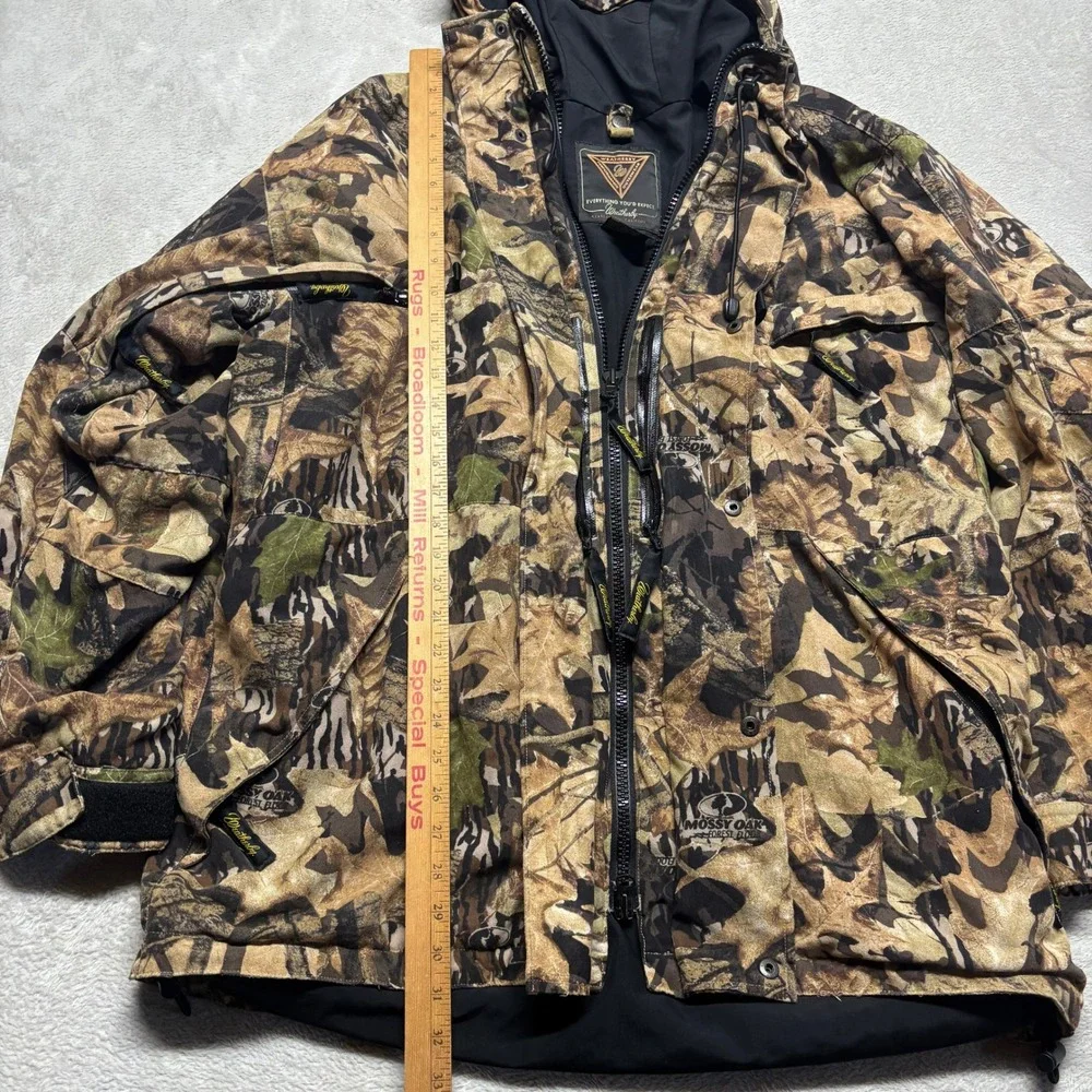 Weatherby Jacket Mens L Mossy Oak Forest Floor Camo Waterproof EUC